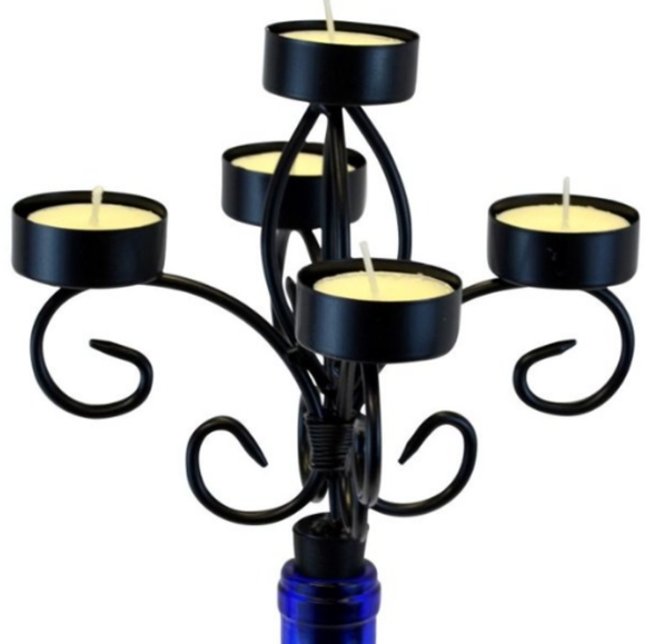 Southern Homewares Accents Romantic Black Metal Wrought Iron Wine